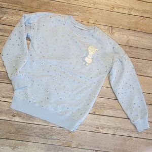 Disney Frozen II Girls Medium Blue Olaf Star Sweatshirt 878